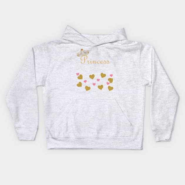 Princess Hearts Kids Hoodie by DESIGNSBY101